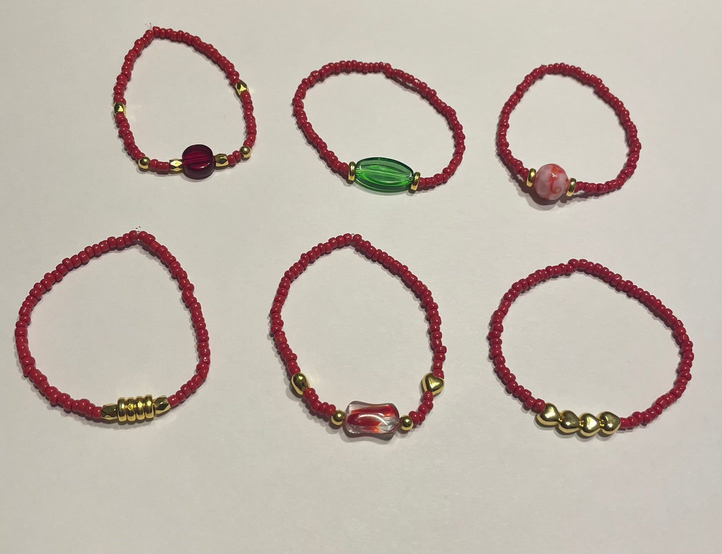 Red beaded bracelets